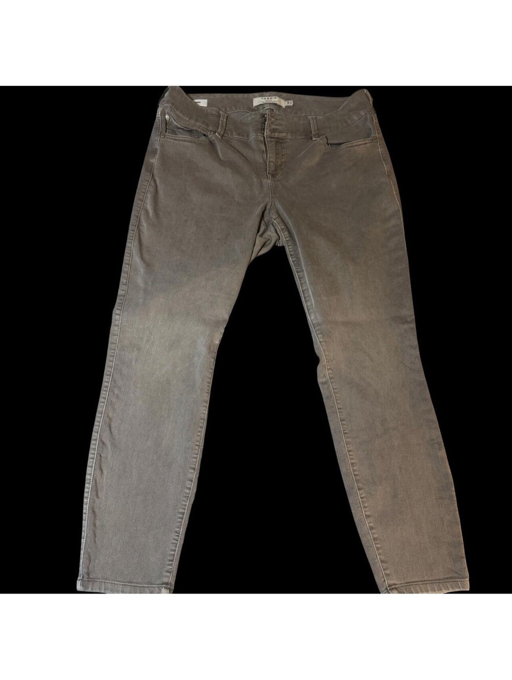 Torrid 16R Jegging 3 Button Jean Taupe Grey Stretch Denim Plus Size Women’s